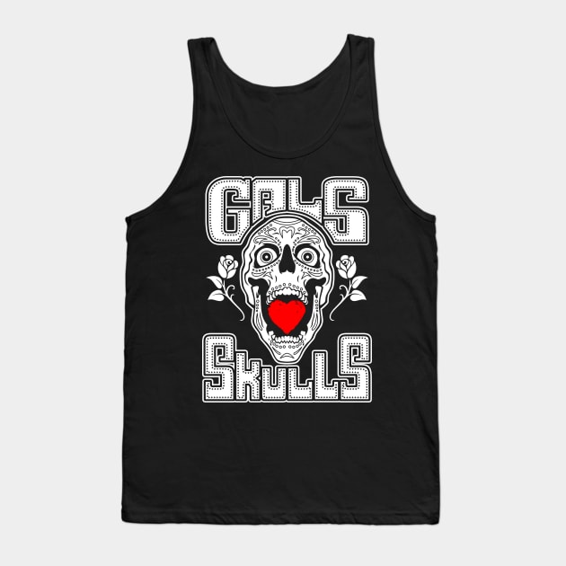 Sugar Skulls Tattoo Art for Women Girls Women Feminist Skull Meme Tank Top by BoggsNicolas